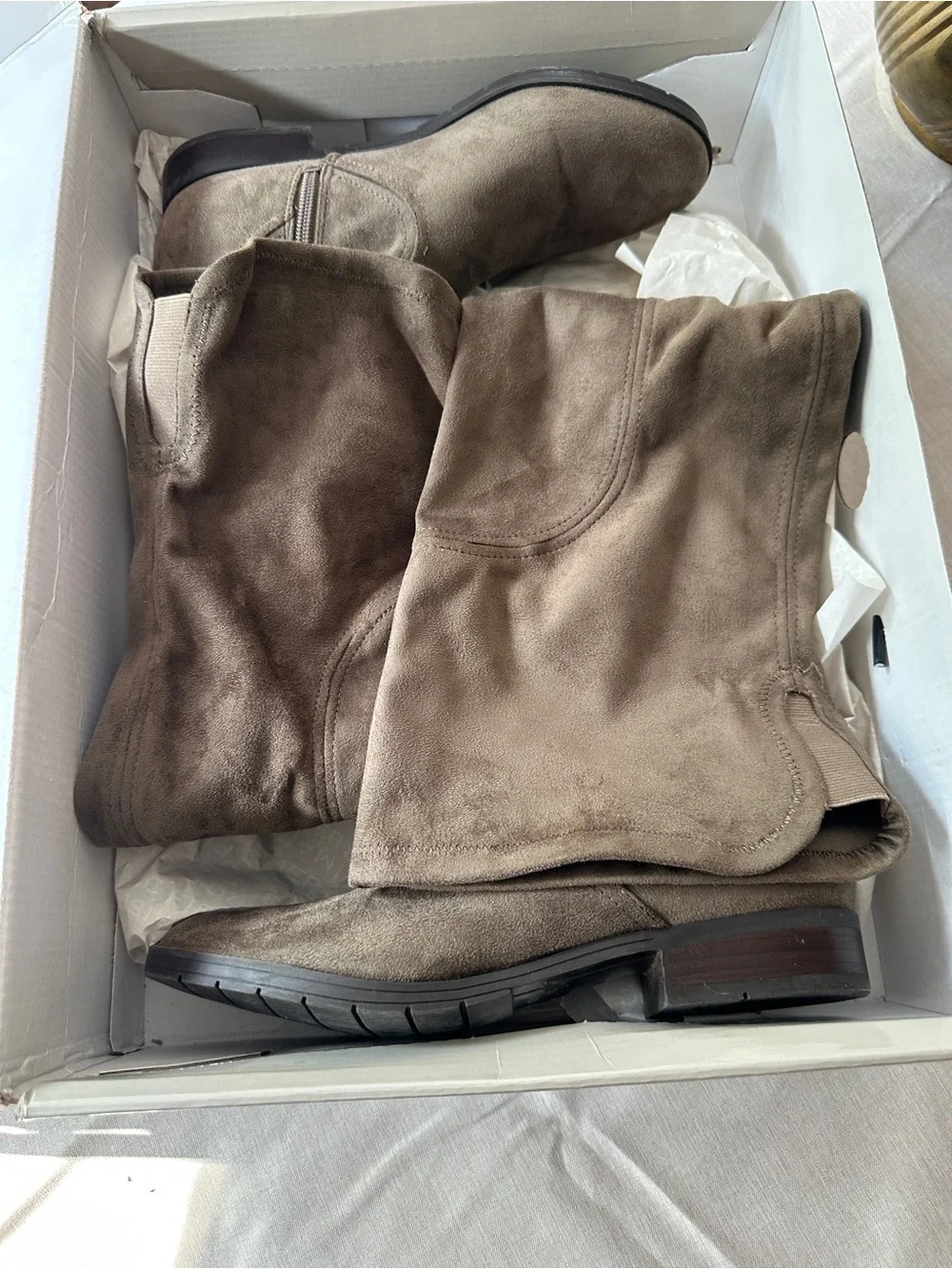 Marc Fisher Taupe Suede Over the Knee Boots Sz 7